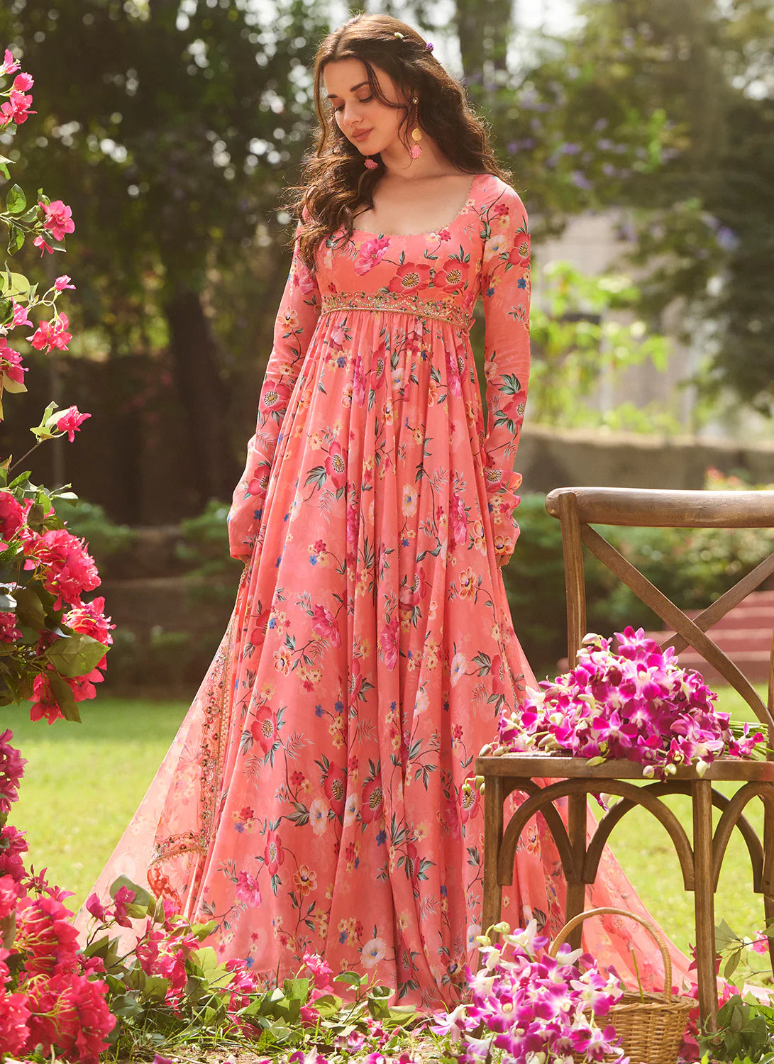 Soft Purple Embroidered Lucknowi Anarkali