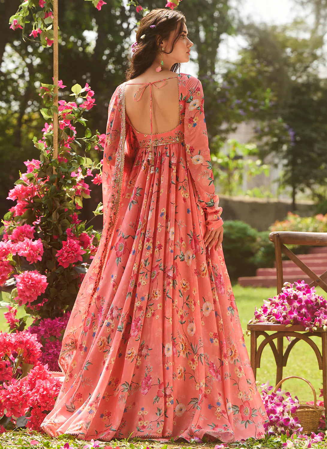 Soft Purple Embroidered Lucknowi Anarkali